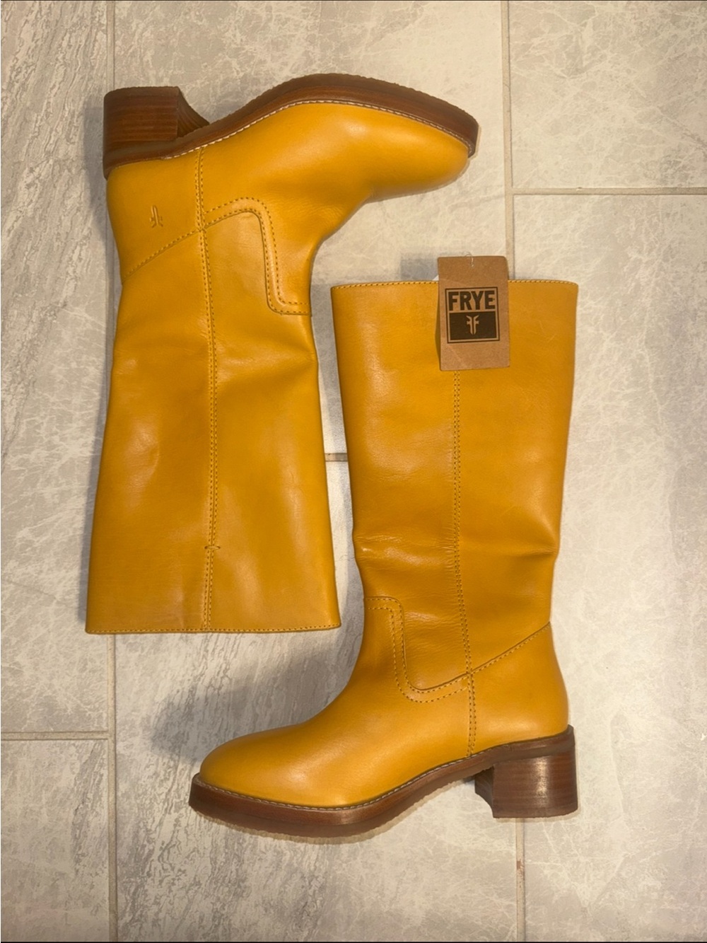Camryn Tall Pull On Boots - Signature Leather “Banana” Color